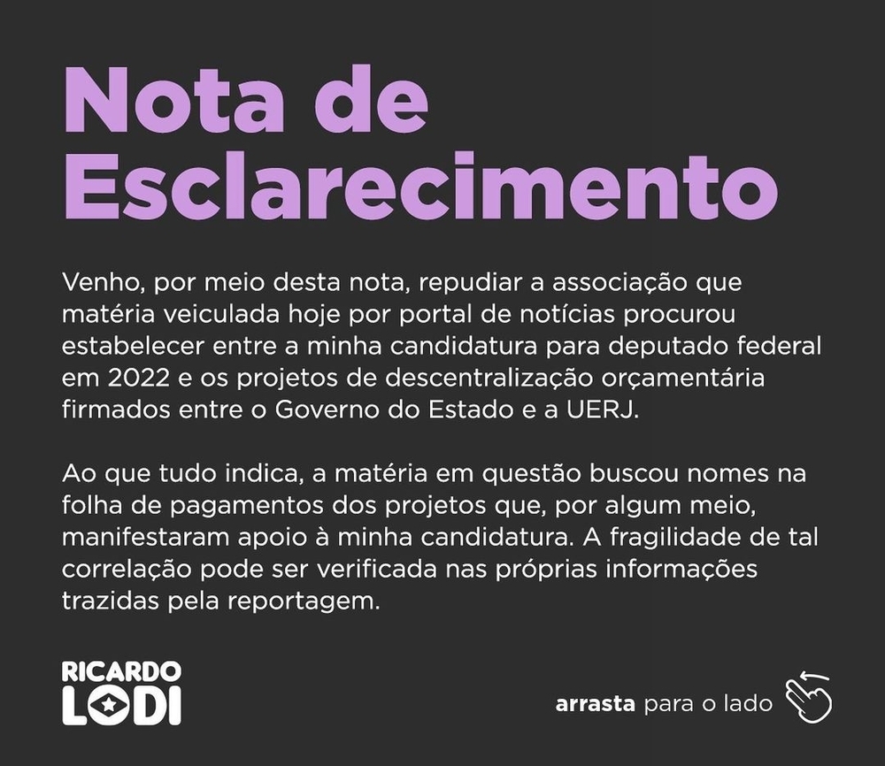 Ex-Reitor da UERJ esclarece e repudia em suas redes, denúncias veiculadas em portal de notícias