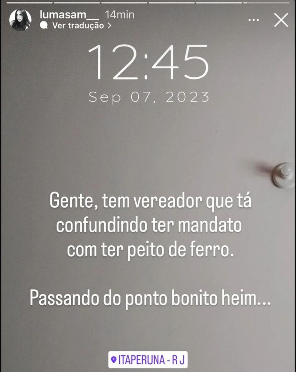 Funcionária da Prefeitura de Itaperuna. ameaça vereador após discurso contra administração municipal