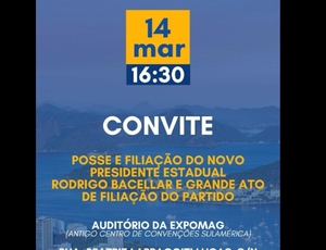 Deputado Rodrigo Bacellar assume a presidência do União Brasil no RJ, nesta quinta na Expomag