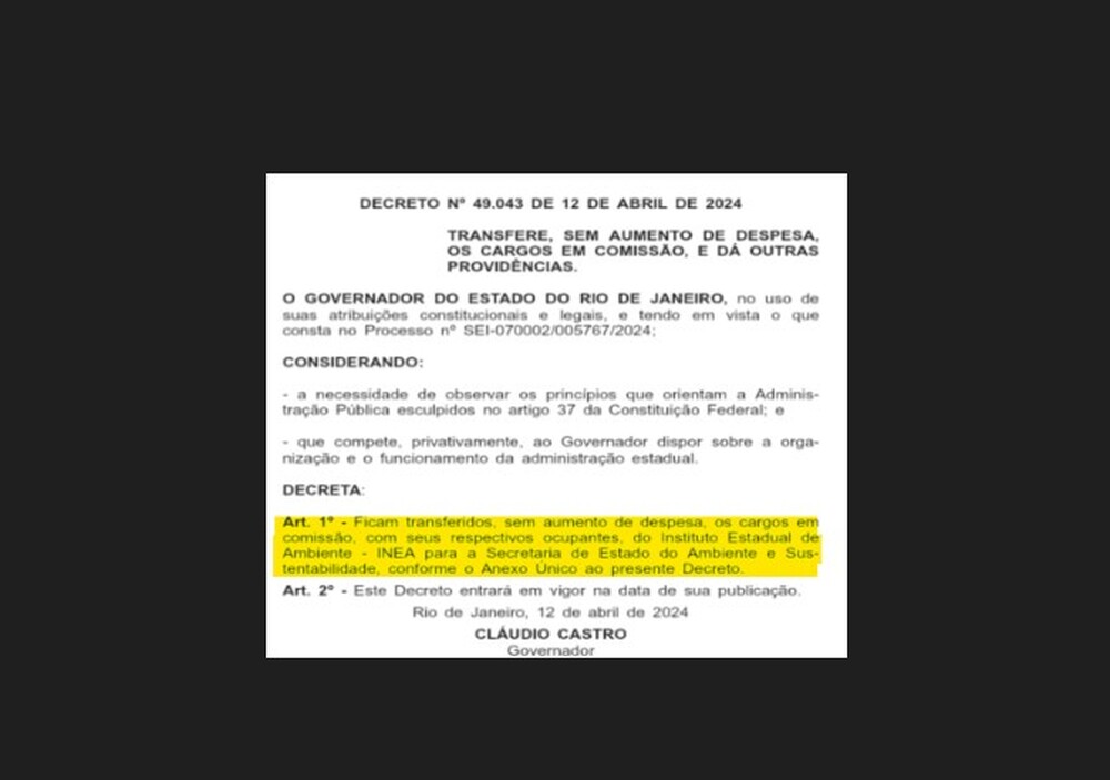 'A Natureza Não Faz Acordos': A Controversa Movimentação de Cargos no Inea