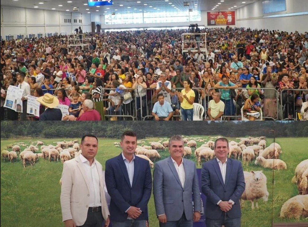 Netinho Reis e família recebem consagração na Igreja do apóstolo Valdemiro Santiago