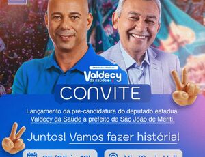 Lançamento da pré-candidatura de Valdecy da Saúde à Prefeitura de Meriti promete reunir grandes nomes da política nacional