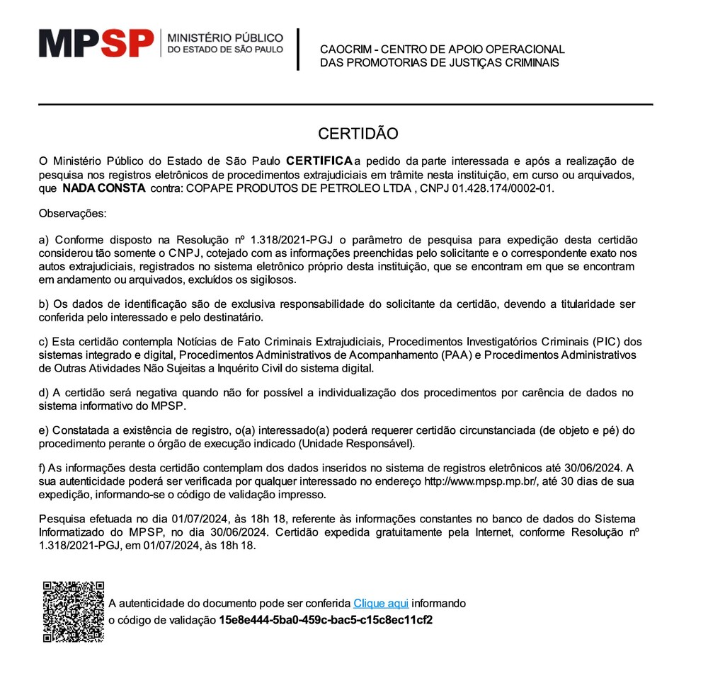 Comunicado Copape