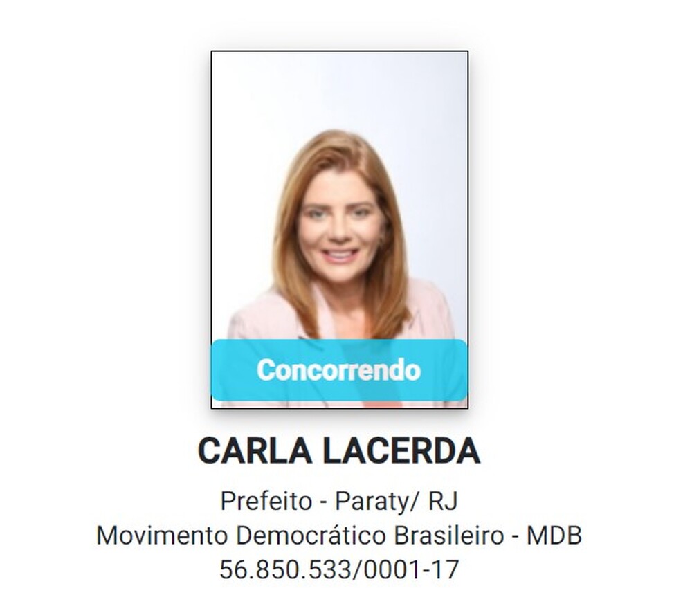 Justiça Eleitoral indefere registro de Carla Lacerda da Silva (MDB) à prefeitura de Paraty