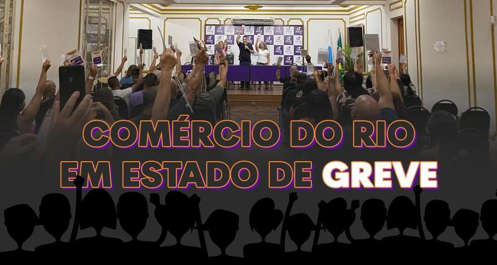 Comerciários em estado de greve