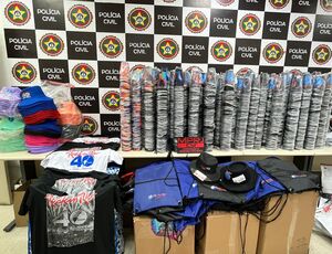 Polícia Civil e Ministério Público apreendem 2 toneladas de produtos falsificados com marca do Rock in Rio