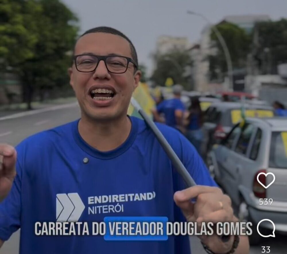 Vereador de Niterói Douglas Gomes faz carreata no Dia Mundial Sem Carro