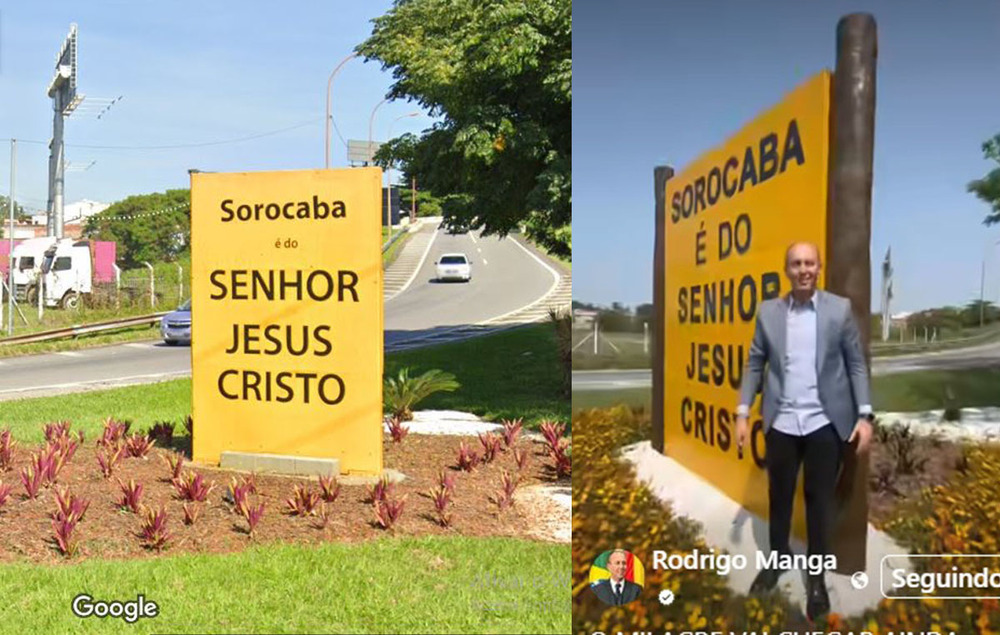 Eduardo Banks Ativista do estado Laico processa Prefeitura de Sorocaba por Placa Cristã na Entrada da Cidade