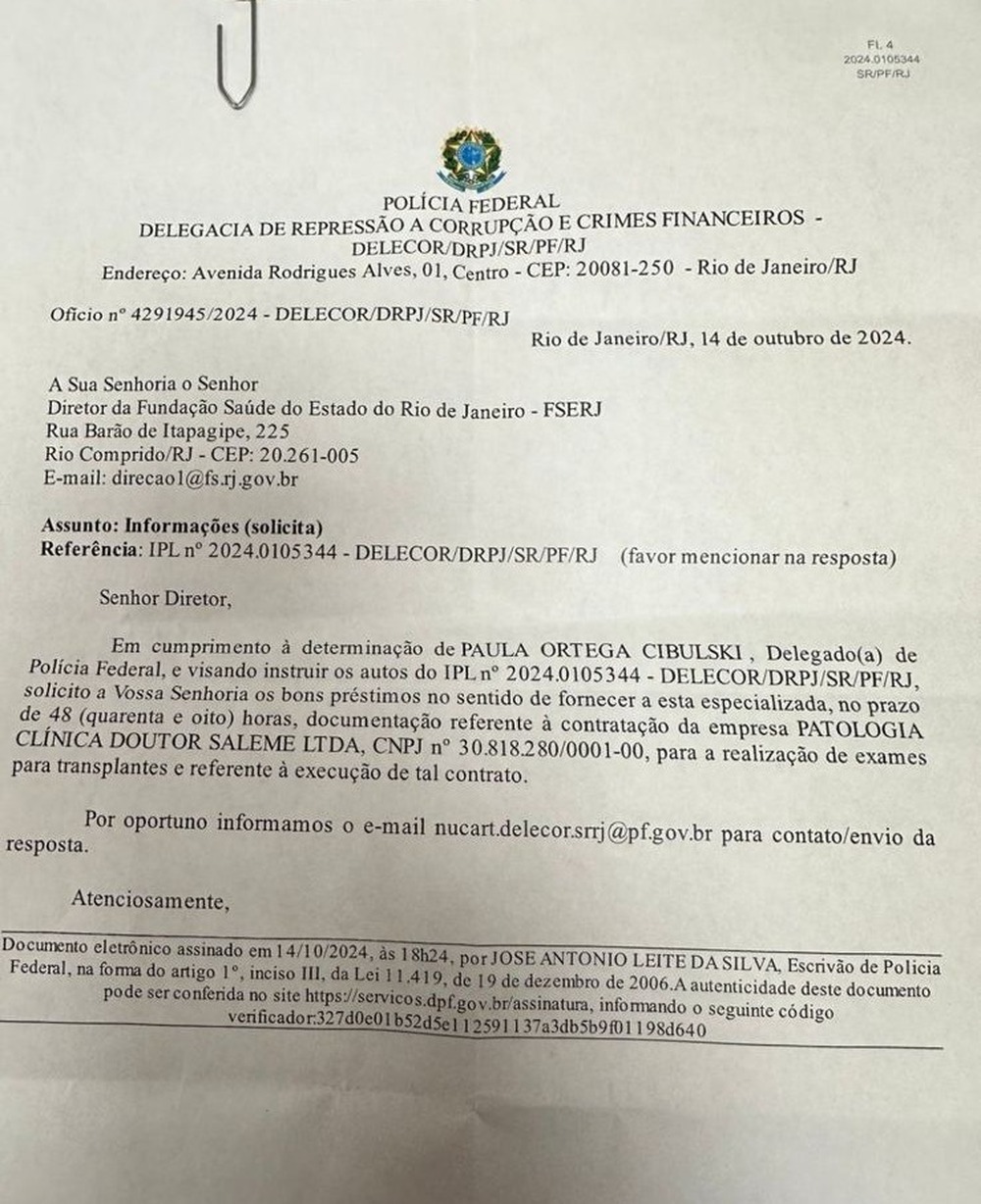 Policia Federal entra no caso dos Transplantes com HIV