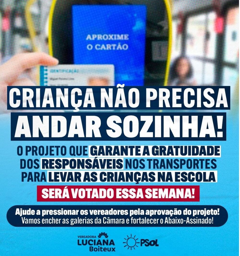 Câmara Municipal do Rio vota Projeto que expande gratuidade no transporte para responsáveis de estudantes de escolas públicas