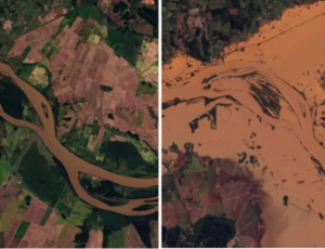 O antes e depois de regiões devastadas pelas inundações no Rio Grande do Sul