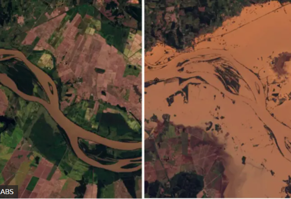 O antes e depois de regiões devastadas pelas inundações no Rio Grande do Sul