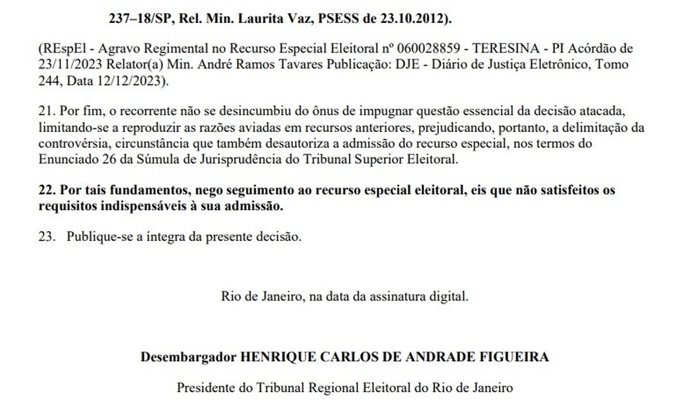 INELEGIBILIDADE CONFIRMADA PELO TRE-RJ: Rodrigo Amorim tem recurso negado pelo TRE-RJ e permanece inelegível até 2032