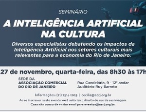 Seminário na ACRJ vai debater a Inteligência Artificial na Cultura