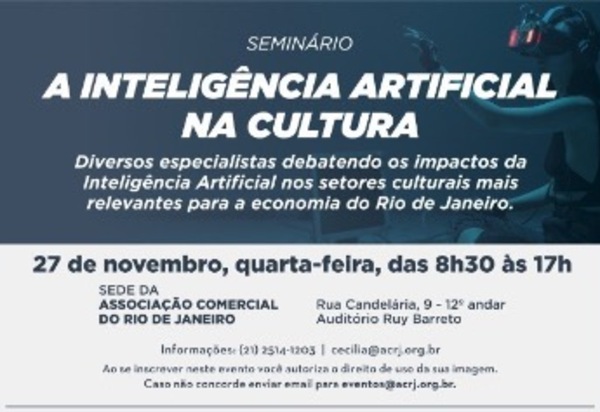 Seminário na ACRJ vai debater a Inteligência Artificial na Cultura