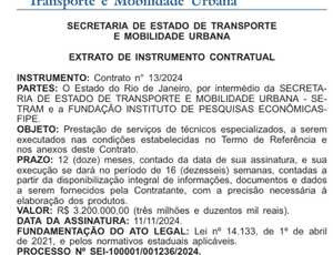 Secretário de Transporte do Estado do Rio investe R$ 3,2 milhões em consultoria de Fundação privada de São Paulo para reformular contrato do MetrôRio