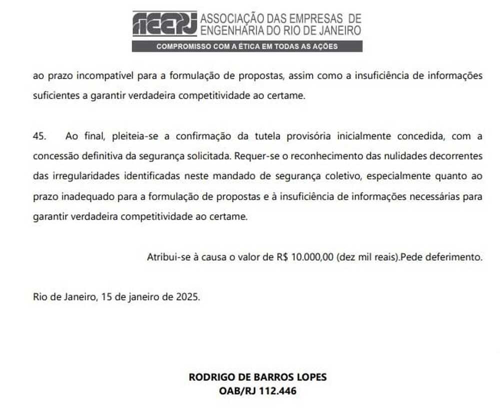 Megaprojeto Hídrico de 1,6 Bilhões Sob Suspeita: Licitação Bilionária da Cedae Enfrenta Contestação Judicial