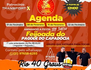 Feijoada e Pagode do Capadócia aquecem o Rio 40° Graus