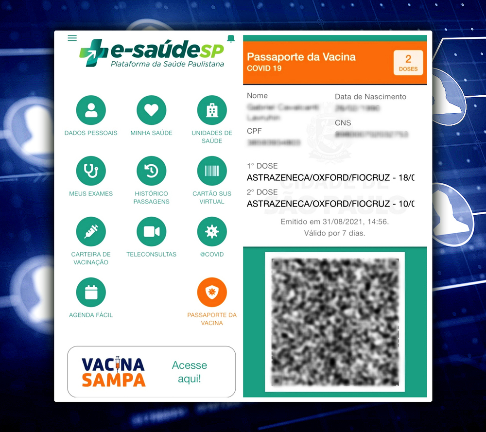 Aplicativo e-saúdeSP registra 37 mil novos cadastros com lançamento do Passaporte da Vacina