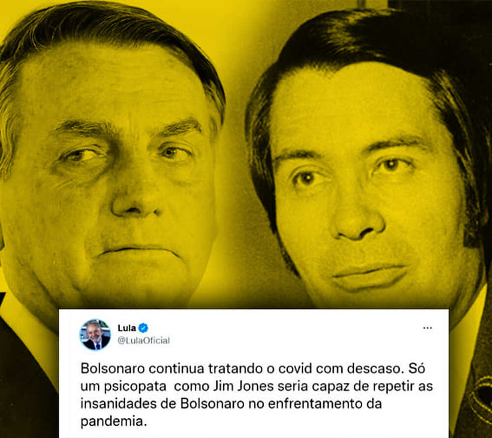 Lula critica descaso de Bolsonaro com pandemia: 'só um psicopata como Jim Jones repetiria suas insanidades'