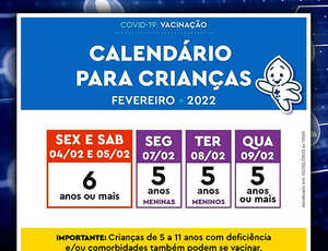 Covid-19: Calendário de vacinação infantil será retomado sexta-feira para imunizar crianças de 6 anos ou mais