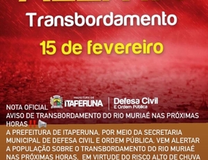 ALERTA DE CHUVAS FORTES EM ITAPERUNA e na região Noroeste Fluminense