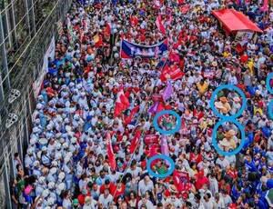 Campanha de Lula publica foto com pessoas duplicadas