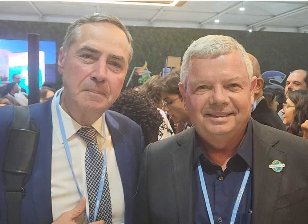 Axel Grael e o ministro Luís Roberto Barroso falam da soberania do Brasil no Cop27 no Egito